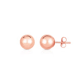 14K Rose Gold Polished 7mm Post Earring
